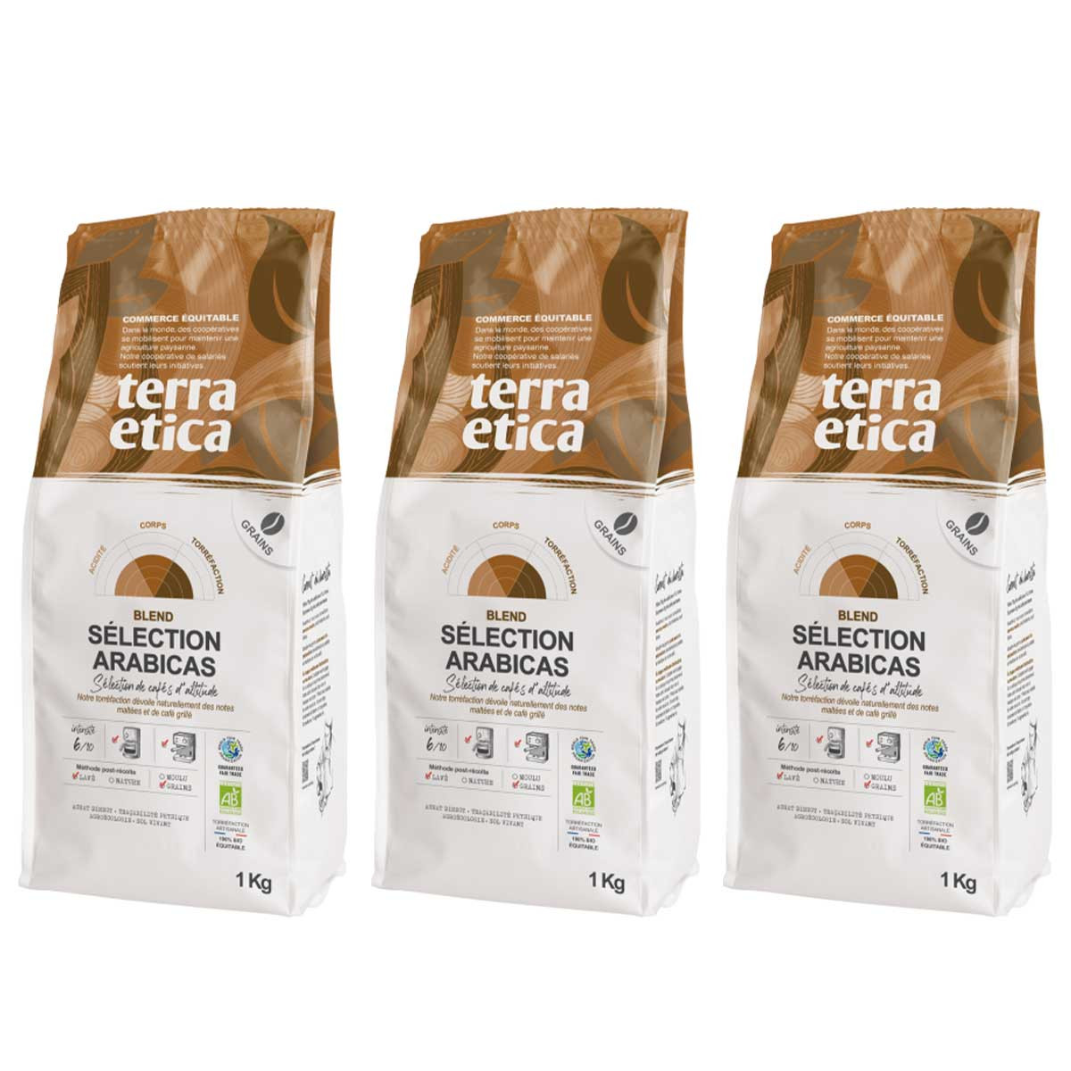 Caf En Grains Bio Terra Etica S Lection Arabicas Paquets Kg