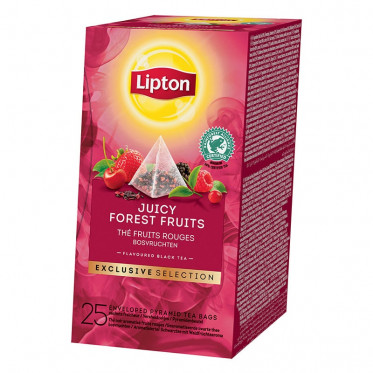 Thé Aromatise Lipton Exclusive Sélection Fruits Rouges : 25 pyramides