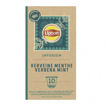 Capsule Nespresso Compatible Infusion Verveine Menthe Fraîche Lipton - 3 paquets - 30 capsules