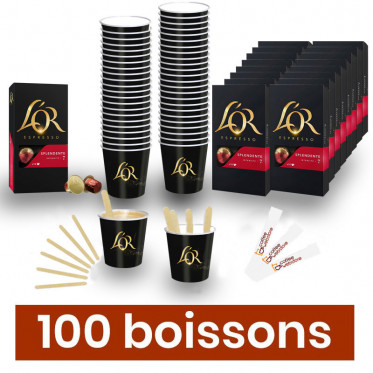 Kit réassortiment pour Nespresso - Pack Pro - 100 Boissons L'Or Nespresso