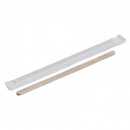 Touillette (spatule) en Bois 140 mm emballage papier individuel - par 500