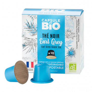 Capsules Nespresso compatible sans aluminium sans plastique - Thé Noir Earl Grey Bio - 10 capsules