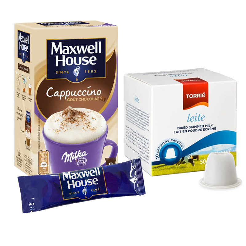 Kit Barista Cappuccino pour Nespresso ® - Maxwell House Milka - 8 boissons