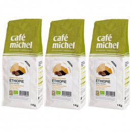 Café en Grains Bio Café Michel Éthiopie Moka Sidamo - 3 paquets - 3 kg