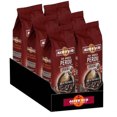 Café en Grains Bio Alter Eco Pur Arabica Pérou - 6 paquets - 3 kg