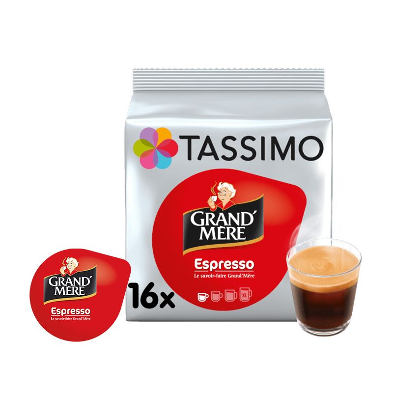 Tassimo Café Dosettes - 80 boissons Grand Mère Espresso (lot de 5