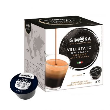 Capsule Dolce Gusto Compatible Café Gimoka Espresso Vellutato - 6 Paquets - 96 Capsules