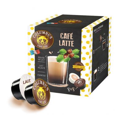 Capsule Dolce Gusto Compatible Café Latte Columbus Café Choco Noisettes - 8 boissons