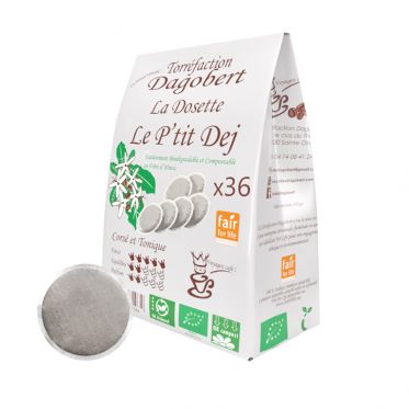 Dosette Senseo compatible Café Dagobert Bio Petit Déj - 8 paquets - 288 dosettes