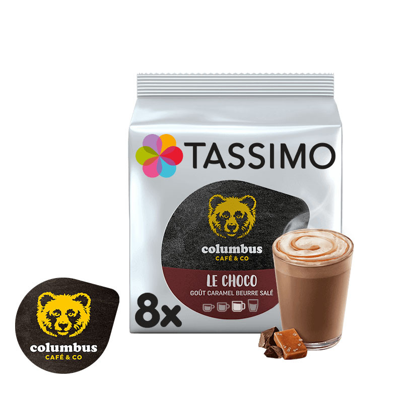 LOT DE 2 - TASSIMO - Colombus Le choco - Caramel beurre salé - 8 dosettes -  240 g - Cdiscount Au quotidien