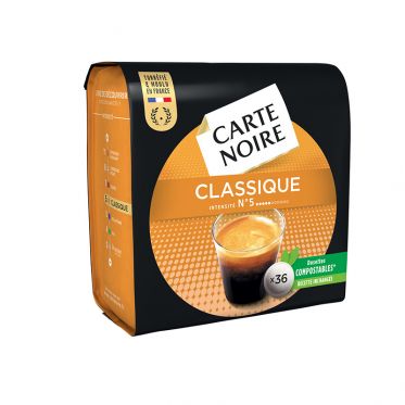 Dosette Senseo compatible Café Carte Noire n°5 Classique - 36 dosettes