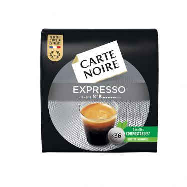 Dosette Senseo compatible Café Carte Noire n°8 Café Expresso Classic - 3 paquets - 108 dosettes