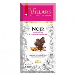 Tablette de Chocolat au Noir Villars Noisettes Crepe Dentelle  - 180 gr