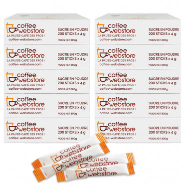 Sucre Coffee-Webstore - 10 boîtes distributrices - 2000 buchettes