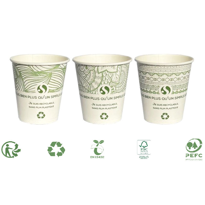 Gobelets café biodégradables et compostables à 100%