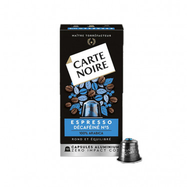 Capsule Nespresso Compatible Carte Noire Espresso Déca 10 boites - 100 Capsules