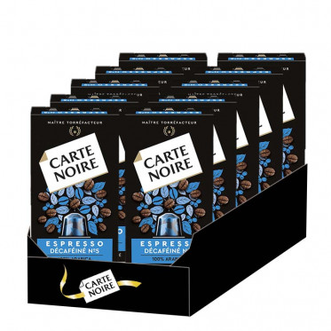 Capsule Nespresso Compatible Carte Noire Espresso Déca 10 boites - 100 Capsules