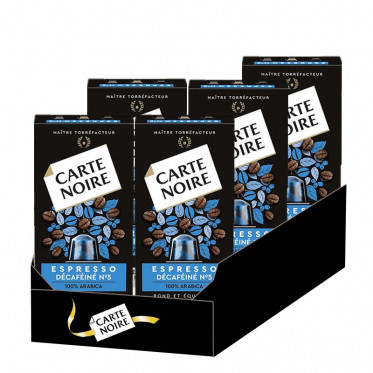 Capsule Nespresso Compatible Carte Noire Espresso Déca 5 boites - 50 Capsules