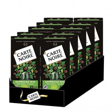 Capsule Nespresso Compatible Café Carte Noire Espresso Bio - 10 boites - 100 Capsules