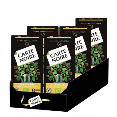 Capsule Nespresso Compatible Café Carte Noire Lungo Bio - 5 boites - 50 capsules