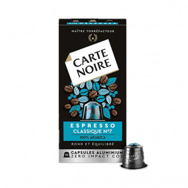 Capsule Nespresso Compatible Café Carte Noire n°7 Espresso Classique 5 boites - 50 Capsules