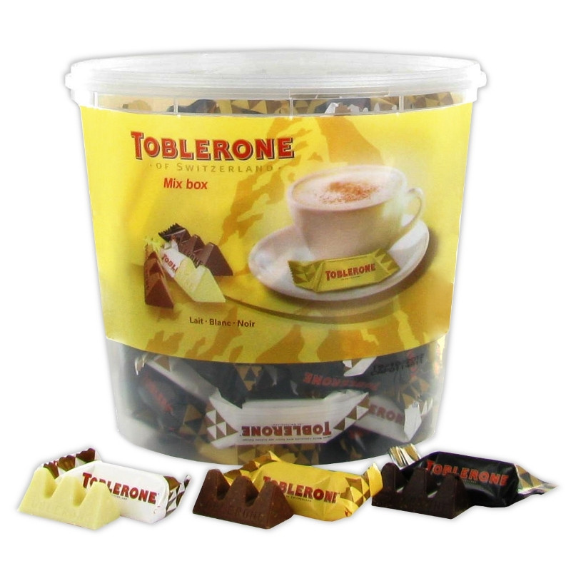 Toblerone - 2 Boites de 113 mini barres chocolatées - Assortiment Mini  Toblerone : Chocolat au Lait, Chocolat Noir, Chocolat Blanc - Cdiscount Au  quotidien