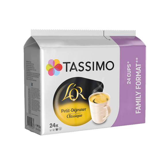 Capsule Tassimo L'Or Espresso Petit Déjeuner Classique "Format Familial" - 24 T-Discs