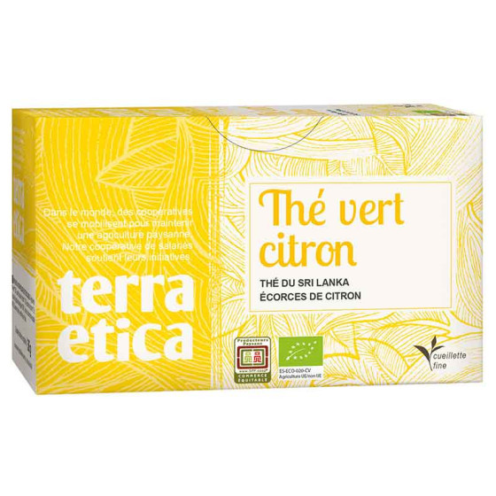 Thé Vert Bio Terra Ética Citron Sri Lanka - 20 sachets