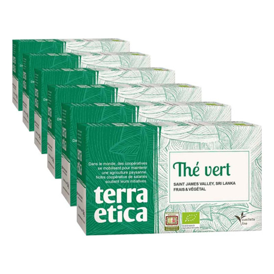 Thé Vert Bio Terra Ética Sri Lanka - 6 boites - 120 sachets