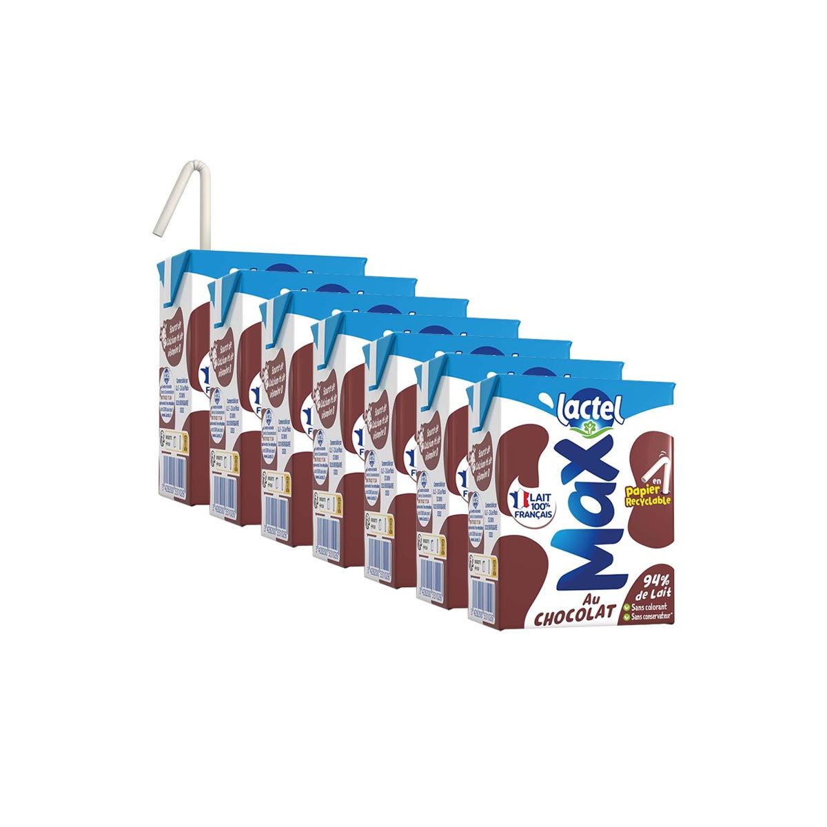 Lactel Max Brique de Lait au Chocolat - 6 x 20 cl
