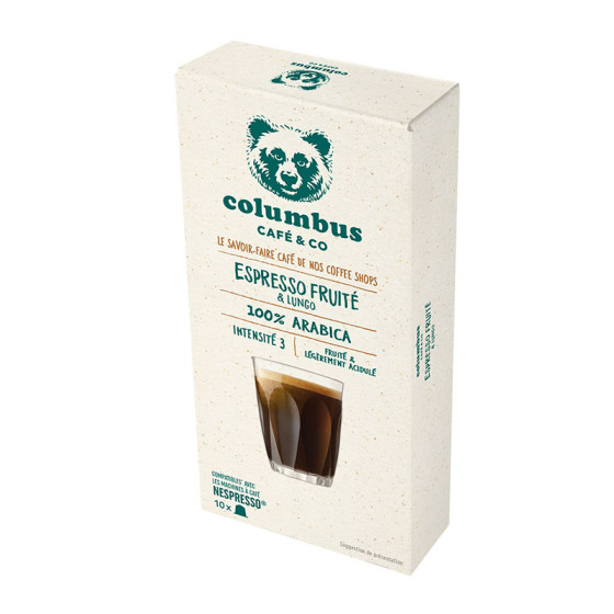 Capsule Nespresso Compatible Columbus Café Lungo Fruité - 10 capsules