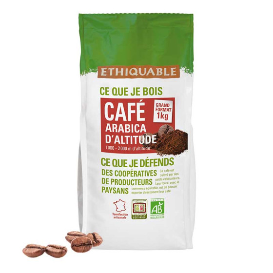 Café en Grains Bio Éthiquable Congo - 1 Kg