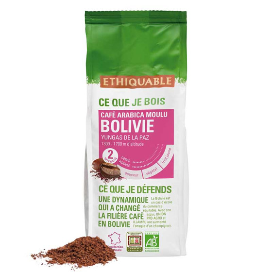 Café Moulu Bio Éthiquable Bolivie - 2 paquets - 500 gr