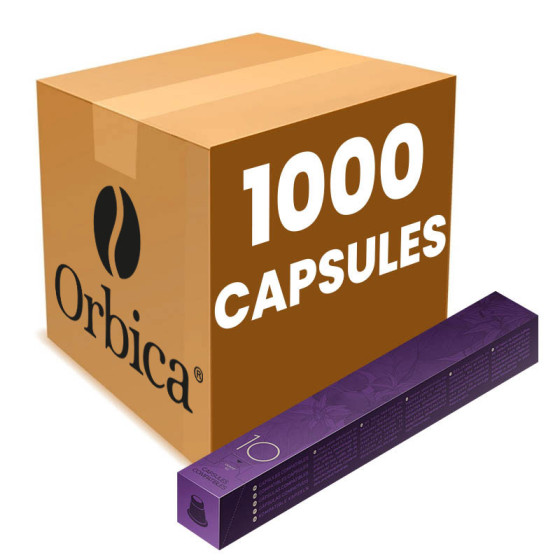 Capsule Nespresso Compatible Café Orbica Lungo - 100 tubes - 1000 capsules