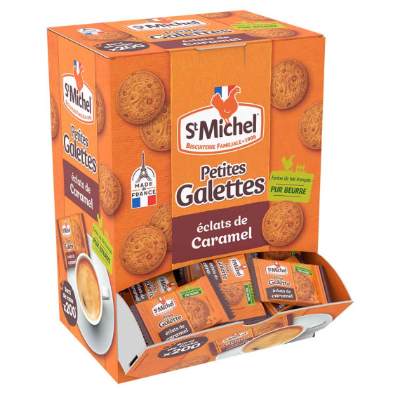 St Michel Petites Galettes Caramel - Boite distributrice de 200 galettes emballées individuellement