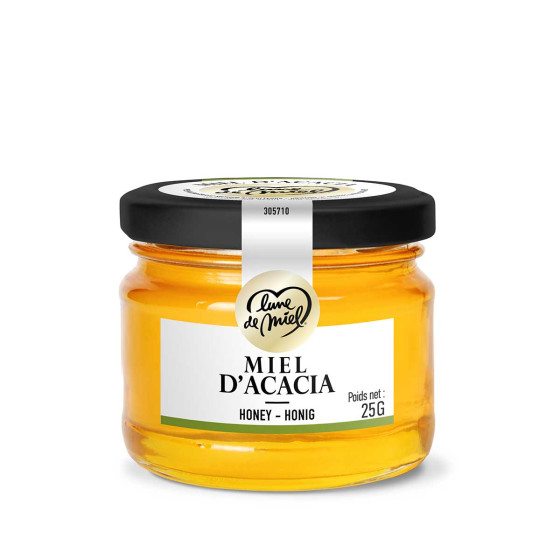 Miel Liquide Lune de Miel - Mini pot en verre de miel d'Acacia - 48 x 25 gr