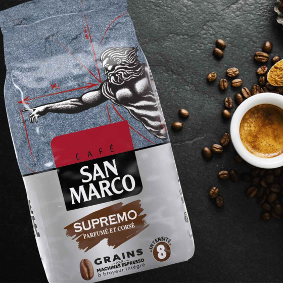 Café en Grains San Marco Supremo - 12 paquets - 12 Kg