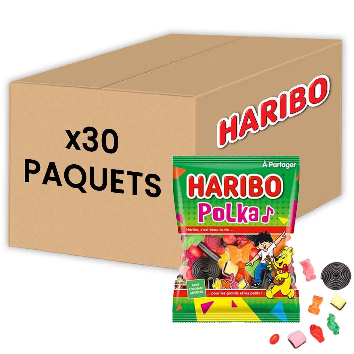 Haribo Polka de 120 gr par 30 paquets : Achat en Ligne - Coffee-Webstore