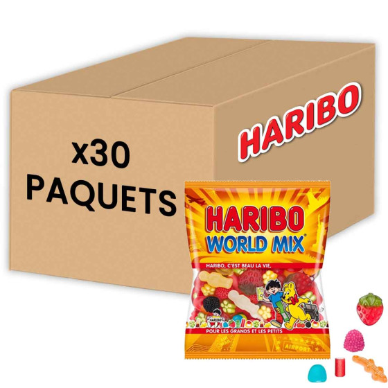 Bonbon en Gros : Haribo World Mix - 30 sachets de 120g