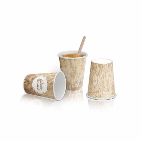 Gobelet à café en carton 15 cl - Compostable Bioware - 100 gobelets