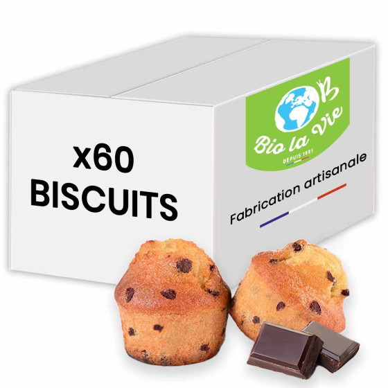 Mini Muffin Bio La Vie Pépites de Chocolat Equitable - 60 muffins emballés individuellement