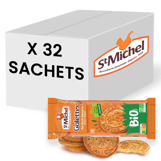 Galette Bio St Michel Pur Beurre - 32 sachets de 8 biscuits