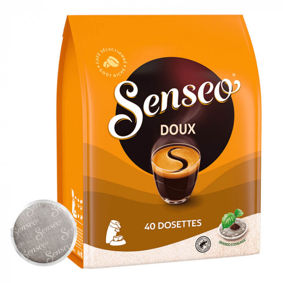 Dosette Senseo Café Doux - 5 paquets - 200 dosettes compostables