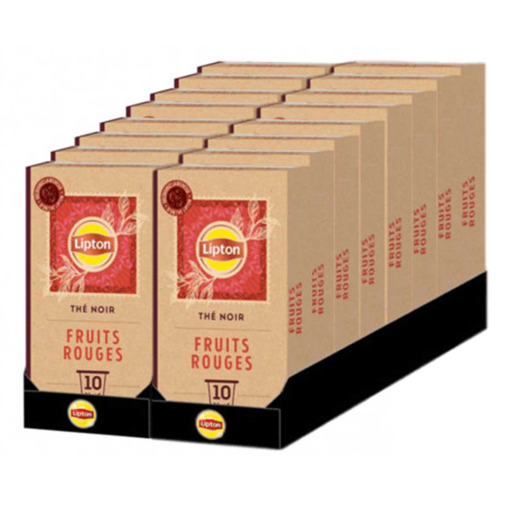 Capsule Nespresso Compatible Thé Noir Lipton Fruits Rouges - 16 boites - 160 capsules