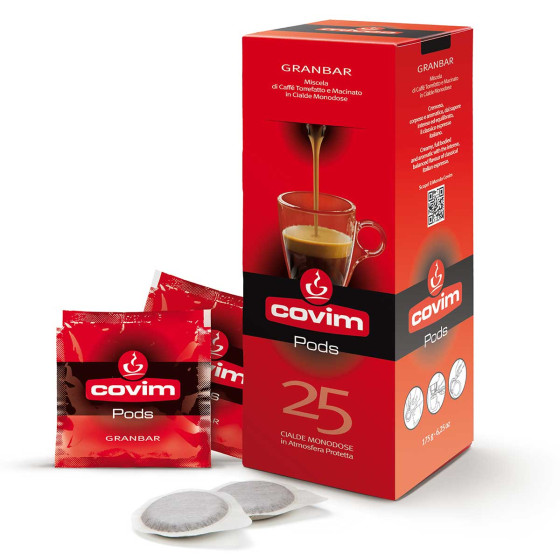 Dosette ESE Café Covim Espresso Granbar - 25 dosettes emballées individuellement