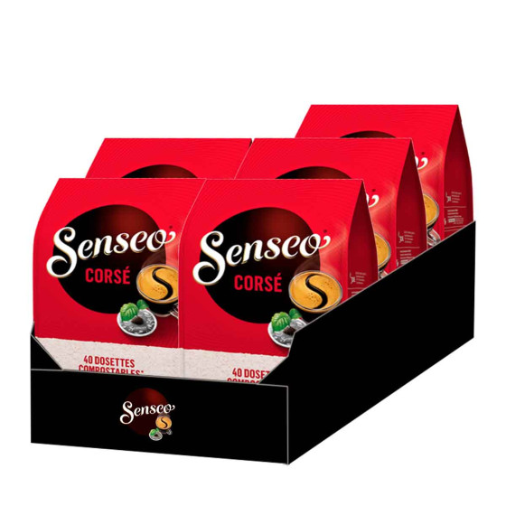 Dosette Senseo Café Corsé - 5 paquets - 200 dosettes compostables