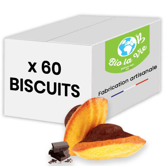 Madeleine Marbrée au Chocolat Bio La Vie - 60 madeleines emballées individuellement