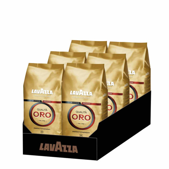 Café en Grains Lavazza Qualita Oro - 6 paquets - 6 Kg