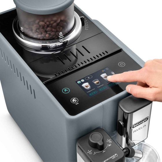 Machine à café en grains Delonghi Rivelia Latte FEB 4455.G Gris Galet + 94€ de CADEAUX EXCLUSIFS