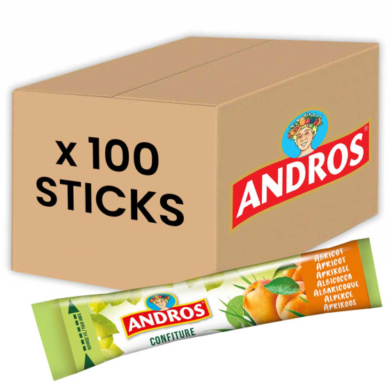 Confiture Andros Abricot 20 gr - Carton de 100 sticks